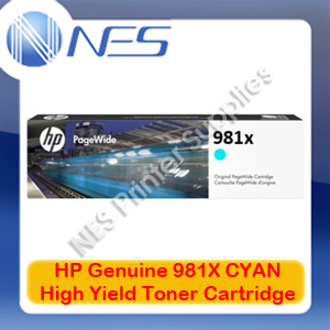 HP Genuine 981X CYAN High Yield Toner Cartridge for PageWide 586dn/586f/586z/556dn/556xh [L0R09A]